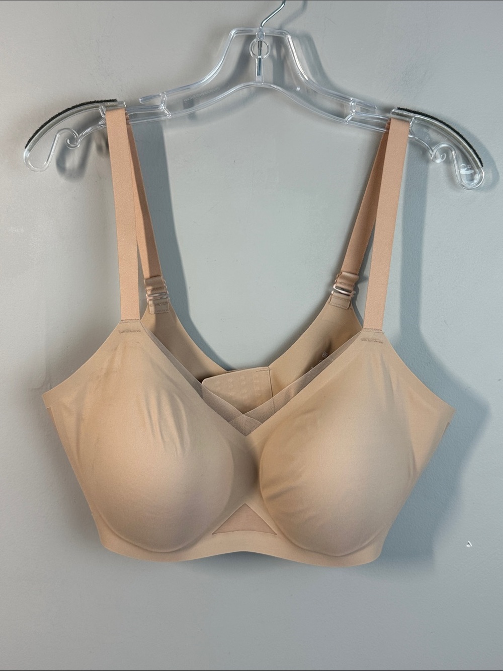 Honeylove Sand Nude Beige Wireless Crossover Bra Slimming Lifting Size 1X 40C/D